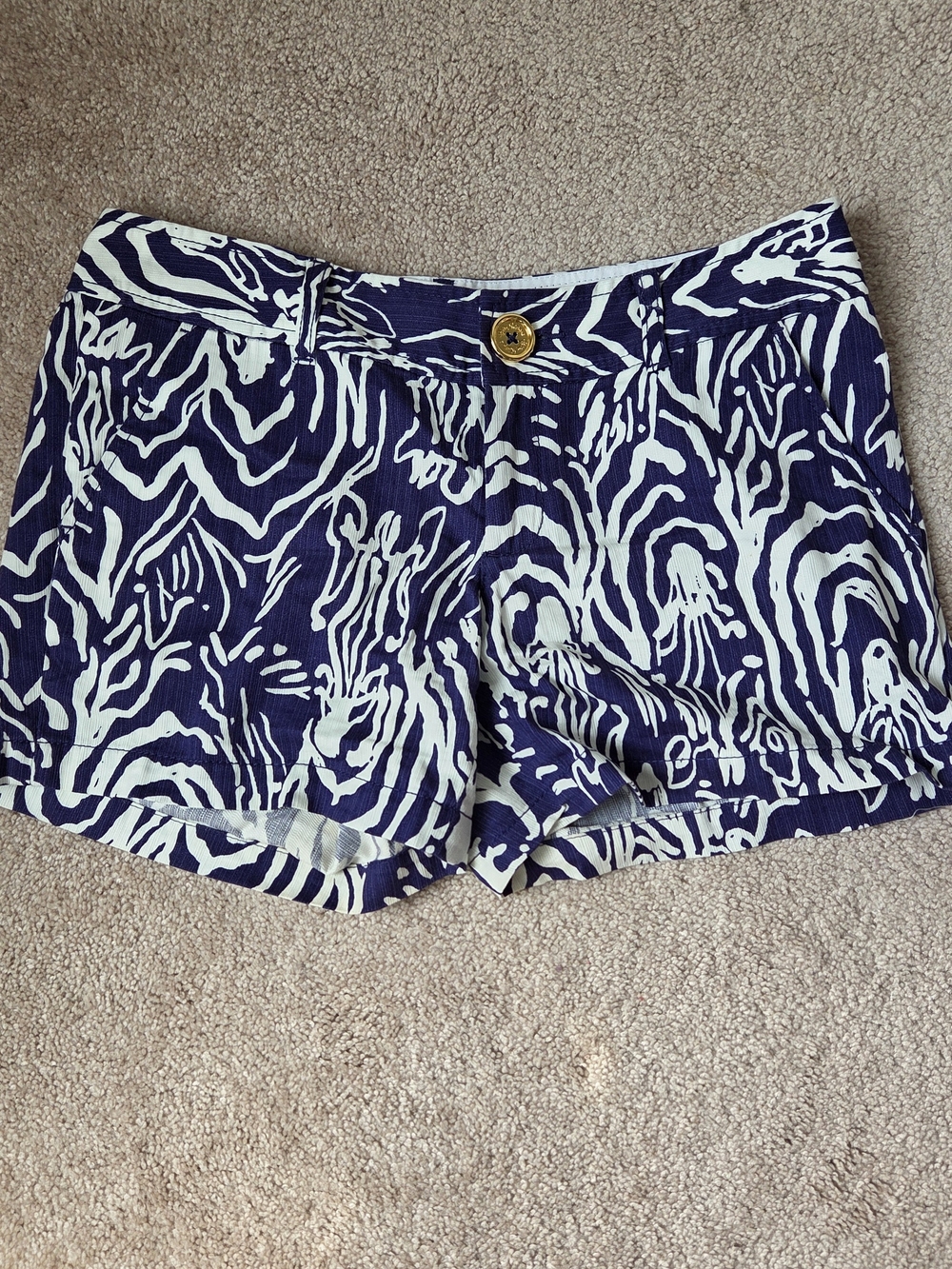 Lilly Pulitzer The Callahan Navy and White Printed Shorts